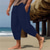 cheap Holiday-Men&#039;s Linen Pants Capri Pants Pocket Drawstring Elastic Waist Plain Comfort Breathable Calf-Length Vacation Daily Holiday Hawaiian Boho ArmyGreen Black