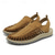 voordelige Vakantiesandalen-Heren bruine instapsandalen voor buiten met gevlochten details, casual stijl voor zomer- en strandactiviteiten