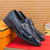 cheap Semi-Formal-Men&#039;s Patent Leather Burgundy Loafers with Crocodile Texture and Buckle Detail – Elegant Slip-On Shoes for Formal Occasions and Business Wear