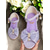 abordables Niños &amp; Niña de las Flores-Sandalias con lazo de purpurina morada para niñas con detalle de perla, correa ajustable, perfectas para bodas, cumpleaños y ocasiones especiales.
