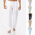 cheap Classic-Men&#039;s Linen Pants Trousers Summer Pants Beach Pants Pocket Drawstring Elastic Waist Plain Comfort Breathable Vacation Daily Holiday Hawaiian Boho Black White