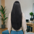 cheap Synthetic Trendy Wigs-Synthetic Wig kinky Straight Yaki Straight Layered Haircut With Bangs Machine Made Wig 32 inches A1 Synthetic Hair Women&#039;s Classic Comfortable Color Gradient Black