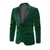cheap Men&#039;s Blazers-Men&#039;s Velvet Blazer Blazer Business Cocktail Party Wedding Party Fashion Casual Spring Fall Polyester Solid Color Buttons Pocket Comfortable Single Breasted Blazer Red Green