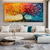 cheap Landscape Paintings-Handpainted  Colorful Dots Tree Oil Painting on Canvas Modern Textured flower tree painting Wall Art 3D Floral Painting Contemporary Art Large Wall Art oil painting for Living Room Decor