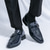cheap Semi-Formal-Men&#039;s Patent Leather Burgundy Loafers with Crocodile Texture and Buckle Detail – Elegant Slip-On Shoes for Formal Occasions and Business Wear