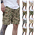 cheap Classic-Men&#039;s Cargo Shorts Camo Shorts Shorts Summer Shorts Drawstring Elastic Waist Multi Pocket Camouflage Comfort Wearable Knee Length Outdoor Sport Daily Fashion Casual White Light Green