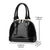 abordables Bolsos de mano y tote-Bolso de mano elegante con estampado de piedras verdes para mujer con correa de hombro ajustable, charol brillante, diseño de moda, adecuado para el trabajo, la fiesta y el uso diario vino negro naranja