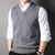 رخيصةأون سترات وبلايز النخبة للرجال-رجالي سترة سترة سترة متماسكة V-neck مخطط طباعة رد الفعل V رقبة تريكو أنيق مدرسة أداء ملابس الربيع الخريف أسود أزرق ملكي S M L