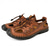 cheap Outdoor Sandals-Men&#039;s Brown Outdoor Sandals with Breathable Mesh and Adjustable Lacing System, Durable Sole - Perfect for Hiking, Camping and Summer Activities