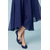 cheap Semi-Formal-Women&#039;s Navy Blue Satin Ballet Flats  with Rhinestone Embellishment - Elegant Wedding and Evening Shoes
