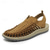 voordelige Vakantiesandalen-Heren bruine instapsandalen voor buiten met gevlochten details, casual stijl voor zomer- en strandactiviteiten