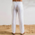 abordables Clásico-Hombre Pantalones de lino Pantalones pantalones de traje Pantalones de verano Bolsillo Botones Pierna recta Plano Comodidad Transpirable Longitud total Casual Diario Exterior Moda Estilo clásico