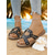 cheap Vacation Sandals-Women&#039;s Black Studded Slip-On Sandals with Stylish Strap Design – Comfortable and Trendy Beach Footwear for Summer
