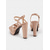 cheap Platform Sandals-Nude Platform Sandals for Women – Strappy High Heel Sandals with Buckle Detail, Trendy Footwear for Evening Outings and Special Occasions