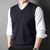رخيصةأون سترات وبلايز النخبة للرجال-رجالي سترة سترة سترة متماسكة V-neck مخطط طباعة رد الفعل V رقبة تريكو أنيق مدرسة أداء ملابس الربيع الخريف أسود أزرق ملكي S M L