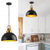 preiswerte Pendelleuchte-Industrielle Retro-Pendelleuchte aus Metall, Kronleuchter, moderner Bauernhausbalkon, Flur, dekorative Beleuchtungskörper, Nachttischlampe, schwarze Hängelampe, 1 Kopf, 110–240 V