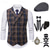 cheap Outfits-1920s Vintage Inspired The Great Gatsby Party Costume Accessories Set Sleeveless Double Breasted Plaid Turndown Men&#039;s Halloween Party &amp; Evening Casual Daily Adults&#039; Vest Hat All Seasons