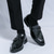 cheap Semi-Formal-Men&#039;s Patent Leather Burgundy Loafers with Crocodile Texture and Buckle Detail – Elegant Slip-On Shoes for Formal Occasions and Business Wear