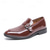 cheap Semi-Formal-Men&#039;s Patent Leather Burgundy Loafers with Crocodile Texture and Buckle Detail – Elegant Slip-On Shoes for Formal Occasions and Business Wear