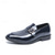 cheap Semi-Formal-Men&#039;s Patent Leather Burgundy Loafers with Crocodile Texture and Buckle Detail – Elegant Slip-On Shoes for Formal Occasions and Business Wear
