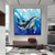 voordelige Schilderijen van dieren-abstract blauw kunstwerk dier schilderij handgemaakt walvis schilderij op canvas extra groot abstract kunst dier schilderij oversized getextureerde walvis schilderij dier kunst groot canvas wandkunst