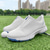 economico Scarpe da Golf da Uomo-scarpe da golf bianche da uomo con chiusura a cerniera, tomaia traspirante e suola ammortizzata per comfort e prestazioni sul campo