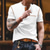 tanie Męskie koszulki casual-Męskie Koszulka z guzikami Podkoszulek Koszula Henley Koszulki Krótki rękaw Henley Lato Wiosna Kolorowy blok Moda Designerskie Podstawowy Niejednolita całość Kieszeń Urlop Ulica Wyjściowe Czarny
