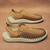 voordelige Vakantiesandalen-Heren bruine instapsandalen voor buiten met gevlochten details, casual stijl voor zomer- en strandactiviteiten
