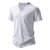 ieftine Tricouri casual pentru bărbați-Bărbați Tricou Tee Top Mânecă scurtă Simplu Designer De Bază Nasturi În V Vacanță Stradă Ieșire Vară Alb Tricou Henley