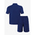 cheap Men&#039;s Tee Sets-Men&#039;s T-shirt Suits 2 Pieces Outfits Tee &amp; Shorts Short Sleeve Lapel Summer Plain Fashion Casual Buttons 2 Piece Jacquard Vacation Daily Wear Going out Black White Navy Blue Top Tee for Men