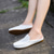 cheap Dress Sandals-Men&#039;s White Perforated Slip-On Moccasins – Comfortable, Breathable Casual Shoes for Everyday Wear