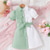 cheap Casual Dresses-Kids Girls&#039; Dress Color Block Short Sleeve Outdoor Casual Tie Knot Puff Sleeve Fashion Adorable Polyester Knee-length Casual Dress A Line Dress Summer Spring 4 years+ Yellow Pink Purple
