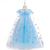 abordables Robes féeriques-Enfants Fille Robe Couleur unie manche longue Extérieur Soirée Paillettes Maille Patchwork Mode Costume Polyester Maxi Robe Trapèze Robe en Tulle Eté Printemps 4 ans et + Bleu Bleu clair