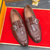 cheap Semi-Formal-Men&#039;s Patent Leather Burgundy Loafers with Crocodile Texture and Buckle Detail – Elegant Slip-On Shoes for Formal Occasions and Business Wear
