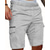 cheap Classic-Men&#039;s Cargo Shorts Shorts Summer Shorts Drawstring Elastic Waist Multi Pocket Plain Comfort Wearable Knee Length Outdoor Sport Daily Fashion Casual Black White