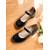 baratos Retrô dos anos 1950-saltos mary jane de couro sintético envernizado retrô feminino – sapatos plataforma de salto grosso e bloco para cosplay, festas e moda vintage