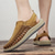 voordelige Vakantiesandalen-Heren bruine instapsandalen voor buiten met gevlochten details, casual stijl voor zomer- en strandactiviteiten