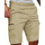 cheap Classic-Men&#039;s Cargo Shorts Shorts Summer Shorts Drawstring Elastic Waist Multi Pocket Plain Comfort Wearable Knee Length Outdoor Sport Daily Fashion Casual Black White