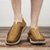 voordelige Vakantiesandalen-Heren bruine instapsandalen voor buiten met gevlochten details, casual stijl voor zomer- en strandactiviteiten