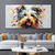 abordables Pinturas de animales-Pintura al óleo hecha a mano, lienzo, arte de pared, decoración, moderno, abstracto, lindo animal, cachorro para sala de estar, decoración del hogar, pintura enrollada sin marco y sin estirar