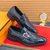 cheap Semi-Formal-Men&#039;s Patent Leather Burgundy Loafers with Crocodile Texture and Buckle Detail – Elegant Slip-On Shoes for Formal Occasions and Business Wear