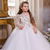 cheap Flower Girl&#039;s Dresses-Flower Girl Dress Girls&#039; Formal Dress First Communion Dress Wedding Attire Party Dress Formal Wedding Party Princess Sweet Christmas Carnival Ruched Solid Color Long Sleeve One Shoulder White Pink 4