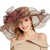 cheap Party Hats-Women Party Church Derby Top Hats Organza Sun Visor Cap Ladies Flowers Fascinators Big Wide Brim Fedoras
