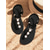 cheap Flat Sandals-Women's Bohemian Rhinestone Flat Sandals – Elegant T-Strap Summer Beach Sandals with Pearl Beaded Design for Vacation &amp; Casual Wear