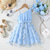 voordelige Casual jurken-Kinderen Voor meisjes Jurk Bloemetjesjurk Bloem Mouwloos Buiten Casual Ruche Tie Knoop Modieus Dagelijks Polyester Tot de knie Casual jurk A lijn jurk Zomer 4 jaar + Blozend Roze Wijn Marineblauw