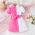 cheap Casual Dresses-Kids Girls&#039; Dress Color Block Short Sleeve Outdoor Casual Tie Knot Puff Sleeve Fashion Adorable Polyester Knee-length Casual Dress A Line Dress Summer Spring 4 years+ Yellow Pink Purple