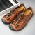 cheap Outdoor Sandals-Men&#039;s Brown Outdoor Sandals with Breathable Mesh and Adjustable Lacing System, Durable Sole - Perfect for Hiking, Camping and Summer Activities