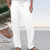 cheap Holiday-Men&#039;s Linen Pants Trousers Summer Pants Beach Pants Pocket Drawstring Elastic Waist Plain Comfort Breathable Vacation Daily Holiday Hawaiian Boho Black White