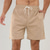 cheap Casual Shorts-Men's Shorts Summer Shorts Casual Shorts Corduroy Shorts Pocket Drawstring Elastic Waist Plain Comfort Breathable Short Outdoor Vacation Sport Casual Black White