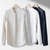 voordelige Zakelijk Casual-Voor heren Overhemd Linnen overhemd Normaal shirt Overhemd met knopen Effen Vakantie Hawaii Wit Marineblauw Beige Lange mouw Band Kraag Lente Herfst Kleding Button-omlaag